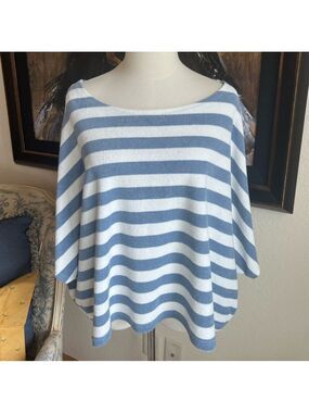 NWOT Mer Sea Blue White Terry Top OS